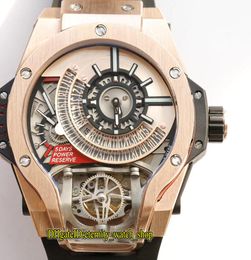 New version 09 909 Skeleton Dial Japan Miyota Automatic Mechanical Mens Watch 18K Rose Gold Steel Case Rubber Band Sport Watc5947531