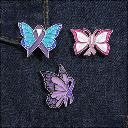 Pins, Brooches Butterfly Funny Enamel Brooch Pins Set Aesthetic Cute Lapel Badges Cool For Backpacks Hat Bag Collar Diy Fashion Jewel Dhi5T