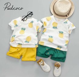 2019 Baby Summer Clothing Toddler Infant Kids Baby Boy Pineapple Short Sleeve Tshir Pants Outfits Kids Clothes X07193571796