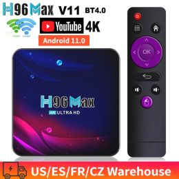 Box H96 Max V11 Android 11.0 Smart TV Box UHD 4K Media Player RK3318 4GB/64GB 2.4G/5G Dualband WiFi BT4.0 100M LAN VP9 H.265 TV Box