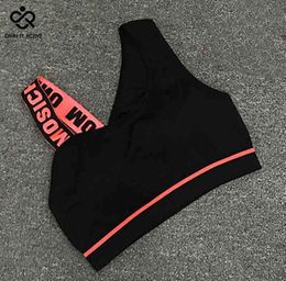 New Letter Cut Out Sports Bra Women Fitness Yoga Push up Gym Padded Top Athletic Sexy Workout Running Clothing P1652942466