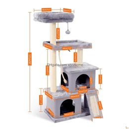 Cat Furniture & Scratchers Mtilevel Tree Condo With Sisalered Scratching Posts P Condos For Kittens Cats And Pets Drop Delivery Home G Dhbau
