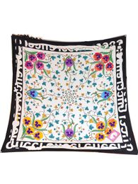 Letters Print G Silk Scarf Headband Women Fashion soft Scarsves Hot Silk Handbag Bag Scarves Tags suncreen twill silk 90x90 Universal flower Trendy Shawls necker