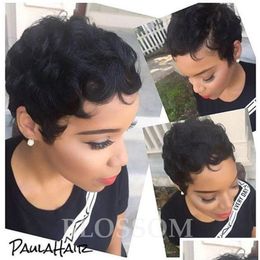 Human Hair Capless Wigs Short For Black Women Curly Pixie Little Small Women4434918 Drop Delivery Products Otqbf