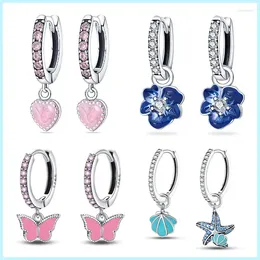 Hoop Earrings 925 Sterling Silver Zircon Avocado Cherry Luxury For Women 2024 Trending Fashion Jewellery Birthday Gift