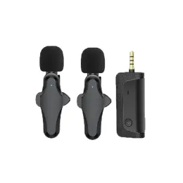 Microphones K35 Pro Mini Wireless Lavalier Microphone Lapel Micr for iPhone/Android Phone/Laptop Clipon Wireless Mics for Video Recording