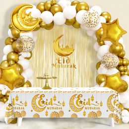127128pcs Eid Mubarak Balloon Garland Arch Ramadan Kareem Decor Ballons Ramadan Muslim Islamic Festival Party Decor Background 240328