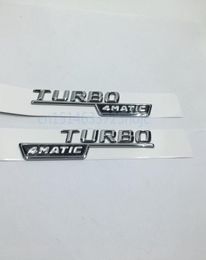 Set of 2 For Mercedes Benz AMG ML GLk TURBO 4MATIC Emblem Badge Decal Trunk Rear Chrome Letters5818228