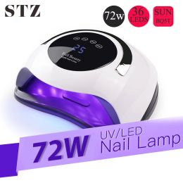 Dryers STZ 72W High Power Nail Dryer Machine All Gel Polish Fast Curing UV LED Nail Lamp LCD Touch Display Auto Sensor Manicure SUNBQ5T