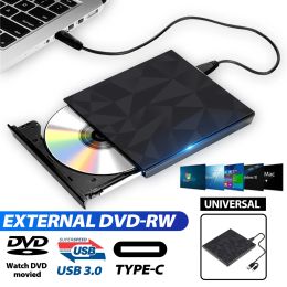 Player USB 3.0 Type C DVD Drive CD Burner Driver Drivefree Highspeed Readwrite Recorder External DVDRW Player Writer Reader