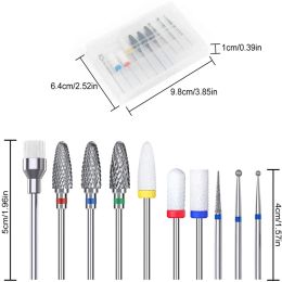 Dryers 10pcs Nail Drill Bits 3/32 Inch Professional Tungsten Carbide Acrylic Drill Nail Bit Set Nail File Bits Nail Art Tools Accessory