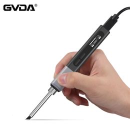 GVDA Portable Soldering Iron Kit 65W Welding Tool Ceramic Heater Welding Solder Rework Station Heat Electric Solder Iron Tips 240325