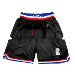 American Clippers Jersey George Leonard Black Pocket Basketball Pants Shorts Sports Shorts Horts