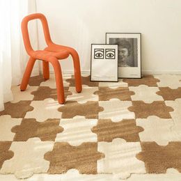 Carpets 2Pcs DIY 30 40cm Soft Plush Patchwork Carpet For Living Room Bedroom Home Modern Simple Decor Rugs Tatami Floor Non-slip Mat