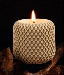 DIY Crystal Drop Glue Cement Grid Irregular Mesh Gypsum Candle Cup Ornament Mirror Surface Silicone Mould