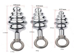Silver Metal Screw Thread Anal Love Plug Pull Ring Women Butt Beads Sex Love Toy A673662802