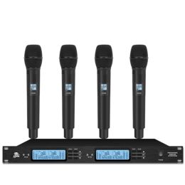 Microphones Professional UHF wireless microphone system fourchannel handheld microphone for home KTV party karaoke wireless microphone