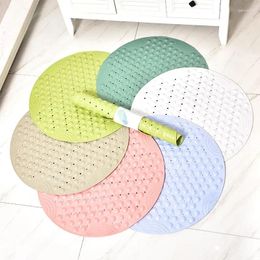 Bath Mats Household Round Shower Mat Anti-Slip With Drain Hole Massage In Middle For Stall Bathroom Floor