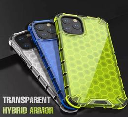 Honeycomb Hard Case on For iPhone 12 mini 11 Pro max Airbag Shockproof Armour Case to XR XS 7 8 plus Cover4717822