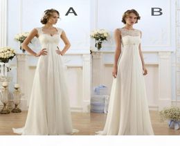 New Empire Country Bohemian Wedding Dresses Cheap Sleeveless Keyhole Lace Up Backless Summer Beach Bridal Gowns4102351