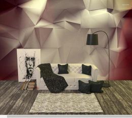 Wallpapers Papel De Parede 3D Solid Geometric Background Abstract Wallpaper Mural Living Room Tv Wall Bedroom Paper Home Decor