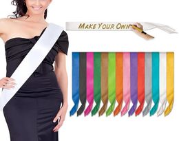 DIY Blank Sashes Shoulder Decoration Strap For Lady Hen Party Celebration Wedding Satin Sash Bachelorette Get Together Supplies 166500022