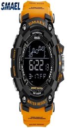 SMAEL Fashion Men Orange Multifunction Waterproof Big Dial LED Digital Watch Casual Sport s Watches Relogio Masculino 2201241729365