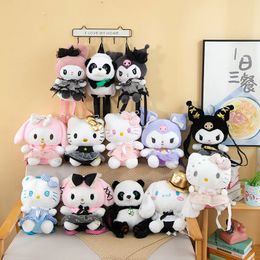 Cartoon Panda Children Backpack Plush Toy Stuffed Animals Sheep Soft Pillow Toy Home Decorative Christmas Birthday Gifts
