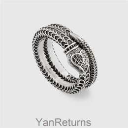 2023 Designer New jewelry zhantong Shuang Thai silver narrow snake ring mens and womens Fashion Ring