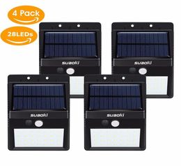 Suaoki LED Solar Lamp Waterproof IP65 28leds Solar Powered Light Garden Wall Light Outdoor ABS Wall Lamp Stairs Lights 4PCSPACK7533704