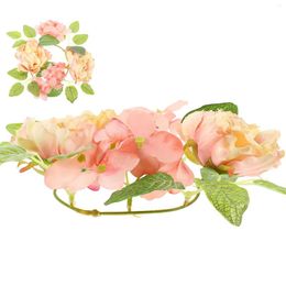 Candle Holders Floral Wreaths Front Door Glass Tea Artificial Flower Ring Rings Peony Tabletop Cloth