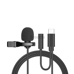 Microphones Mini Portable Type C Lavalier Lapel Microphone For Samsung Huawei Lavalier Clip-on Recording Microfono Type-C Microfone 240408