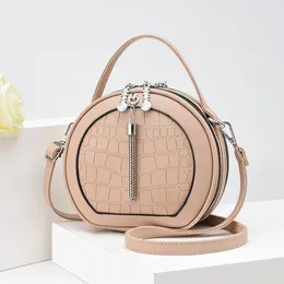 Shoulder Bags Casual All-match Small Round Bag Women 2024 Autumn Fashion One-shoulder Messenger Simple Handbag