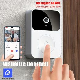 Doorbells 1pc Doorbell Camera Wireless,Intelligent Visual Doorbell Home Intercom HD Night Vision WiFi Rechargeable Security Door Doorbell