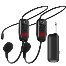 Microphones Headwear UHF Wireless Microphone Headset Rechargeable Headwear Wireless Microphone For Voice Amplifying In Conference Teaching