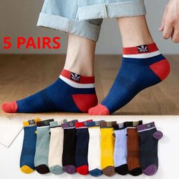 Men's Socks 5 Pairs Short For Men High Quality Colour Matching No Show Male Ankle Man