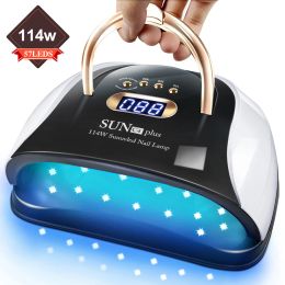 Medicine Newest Nail Lamp 114w Uv Led Lamp with 4 Timer Settings and Handle Professional Fast Curing Nail Dryer and Manicure Equipment