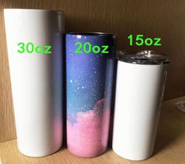 personality 20 oz sublimation straight skinny tumbler 12oz 15oz 20oz 30oz stainless steel vacuum car mug water bottle with lid DIY2761623