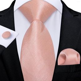Bow Ties Classic Solid Pink Mens Tie Set Wedding Party Accessories 8cm Necktie Handkerchief Cufflinks Groom And Groomsman Gift Wholesale