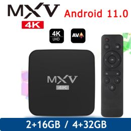 Box MXV 4K Android 11.0 Smart TV Box 4GB 32GB 2.4G 5.8G dual wifi 100M IP TV set top box Amlogic S905W2 AV1 Media Player 2022