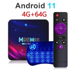 Box TV Box Android 11 4G 32GB 64GB 4K Android TV Box Smart TV Box 2.4G 5.8G WIFI Google Voice Set Top Box 2022 H96 max V11