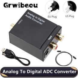 Converter Grwibeou Analog To Digital ADC Converter Optical Coax RCA Toslink Audio Sound Adapter SPDIF Adaptor For Apple TV For Xbox DVD