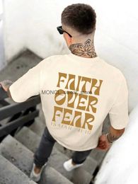 Men's T-Shirts Faith Over Fear Is Aiah 41 10 Printing Male T Shirts Quality Tshirt Summer Casual Cotton Tops Hip Hop Breathable Tee Clothes H240408
