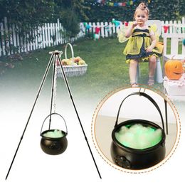 Garden Decorations Halloween Outdoor Campfire Tripod Big Witch Cauldron Decoration Candy Bucket On The Outer Porch