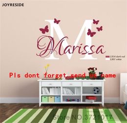 JOYRESIDE Wall Decal Vinyl Sticker Personalised Custom Name Butterfly Home Decor Nursery Girls Baby Kids Bedroom Design XY058 LJ202186364