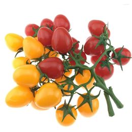 Party Decoration 19cm Artificial Tomato Fake Red Vine Props Display Cabinet Showcase Decor Fruit Vegetable Home Ornament