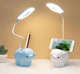 Table Lamps Creative Desk Light LED Lamp Cute Animal Charging Plugin DualUse ThreeColor Temperature Adjustable Learning6686788