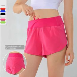 2024 Align Yoga Sport Shorts Lu Hot Shorts Loose Running Fiess Women's Anti-exposure High Waist Slimming Pants Biker Running Woman Gry Lady