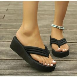 Slippers Flip Flops Wedge Heel Thick Sole Women's Summer Sandals Indoor Bathroom Outdoor Beach Shoes Slides Zapatos De Mujer