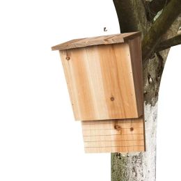 Nests Bat Houses For Outdoor Natural Wooden Bat House Shelter With Roof Weatherproof Bat Box Garden Summer And Winter Quarters